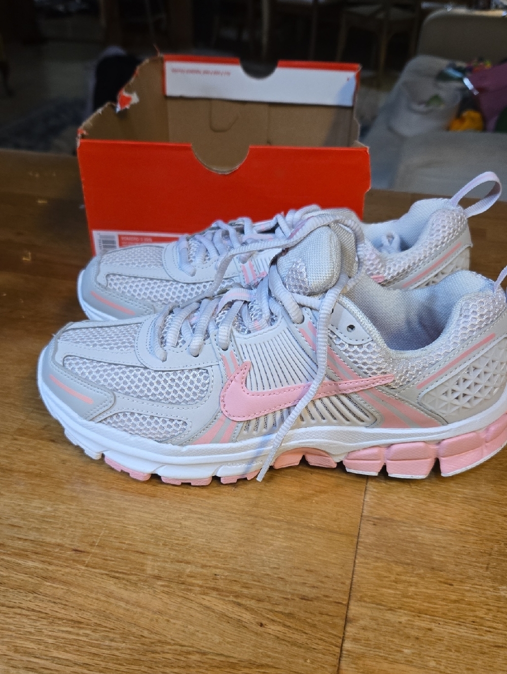 Nike Kids Gray and Pink Mesh Athletic Sneakers